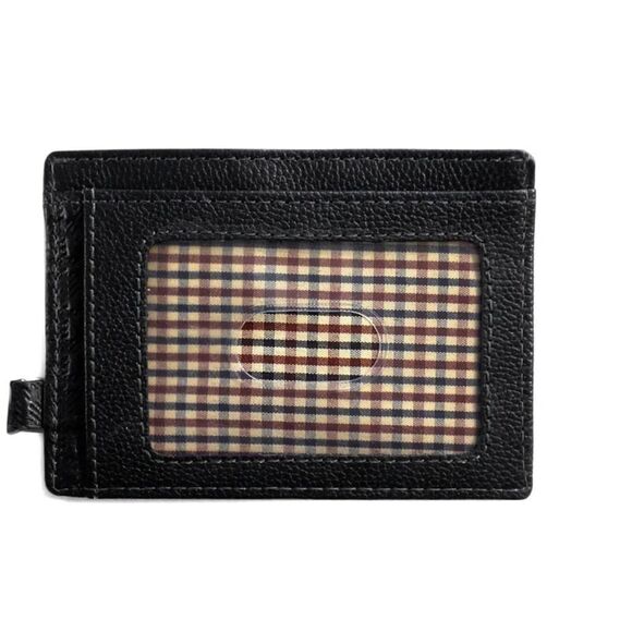 BOCONI GARTH LEATHER ID CARD CASE, Black, NWT box - Picture 1 of 7